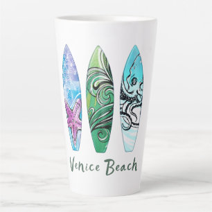 Venice Beach California Surfboards Latte Mug