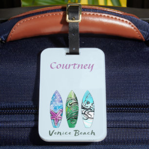 Venice Beach California Surfboards Personalised  Luggage Tag