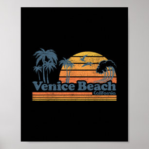 Venice Beach California Vacation Cute Vintage Cali Poster
