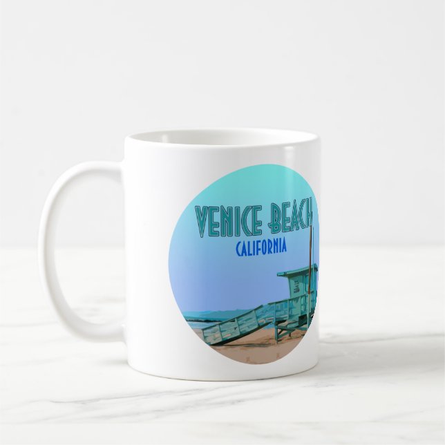 Venice Beach California Vintage Coffee Mug (Left)