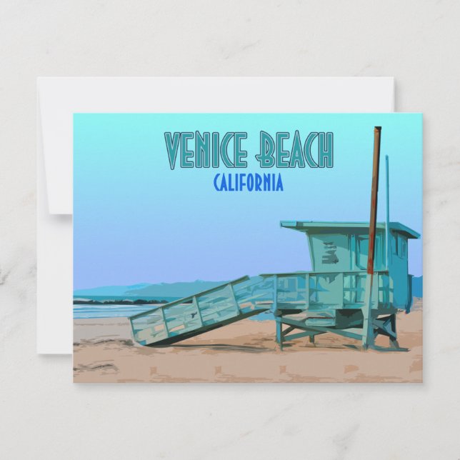 Venice Beach California Vintage Flat Card (Front)