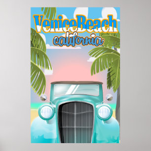Venice Beach california vintage poster. Poster