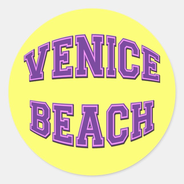 VENICE BEACH CLASSIC ROUND STICKER (Front)