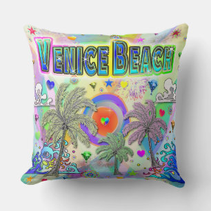 Venice Beach Deep Dream Pillow
