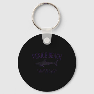 Venice beach florida shark vintage plum art key ring