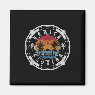 Venice Beach Florida Summer Vacation Vintage Sunse Magnet