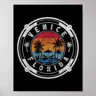 Venice Beach Florida Summer Vacation Vintage Sunse Poster