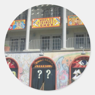 Venice Beach Freak Show Classic Round Sticker