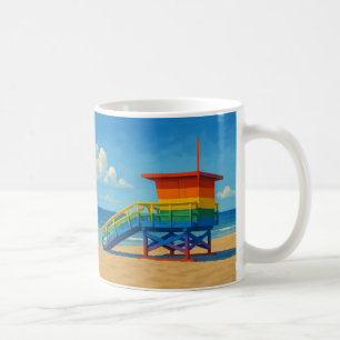 Venice Beach Rainbow Lifeguard Stand Coffee Mug