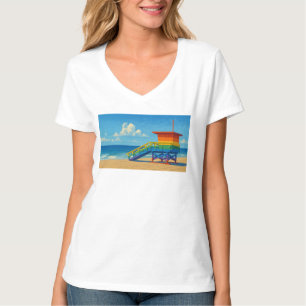 Venice Beach Rainbow Lifeguard Stand T-Shirt