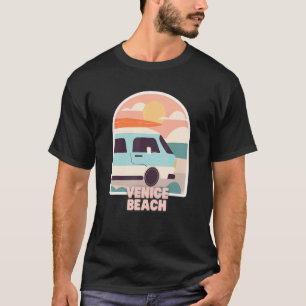 Venice Beach Retro Pastel Colours Sun & Surfing Va T-Shirt