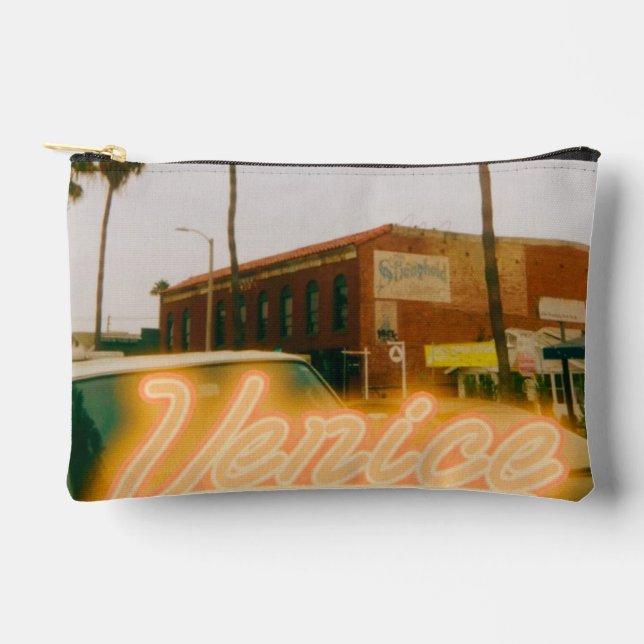 Venice Beach Retro Print Accessory Pouch (Front)
