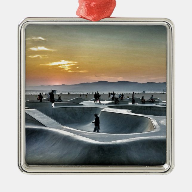 Venice Beach Skateboard Park Metal Tree Decoration (Front)