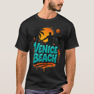 Venice Beach Streetball 90S Style Graffiti Basketb T-Shirt