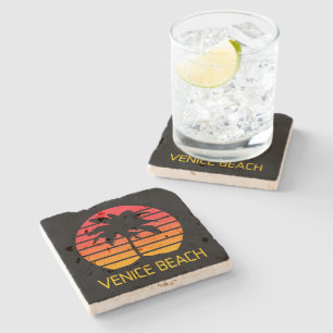 Venice Beach Sunset (California) Stone Coaster