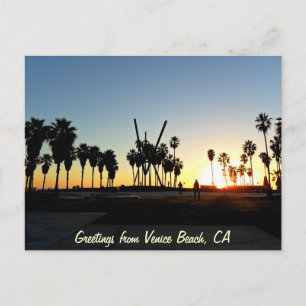 Venice Beach Sunset Postcard