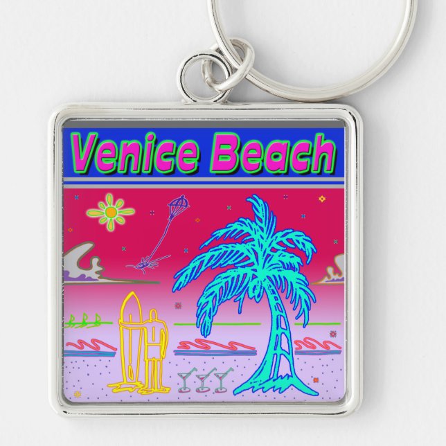 "Venice Beach" Surfer Keychain (Front)