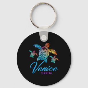 Venice Beach Tie Dye Sea Turtle Florida Family Vac Key Ring