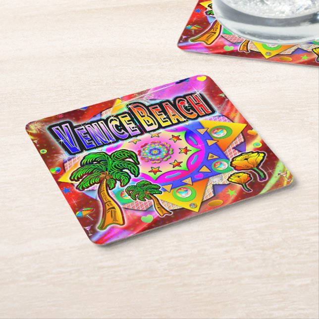 Venice Beach Tropical Friends Coaster (Angled)