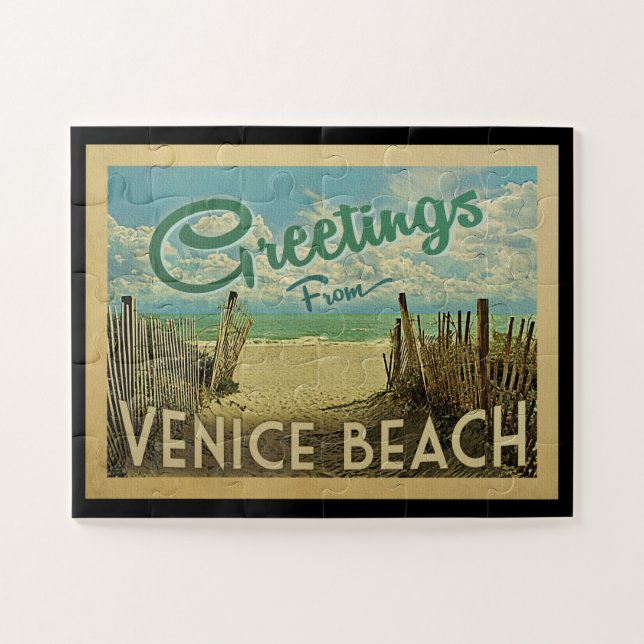 Venice Beach Vintage Travel Jigsaw Puzzle (Horizontal)