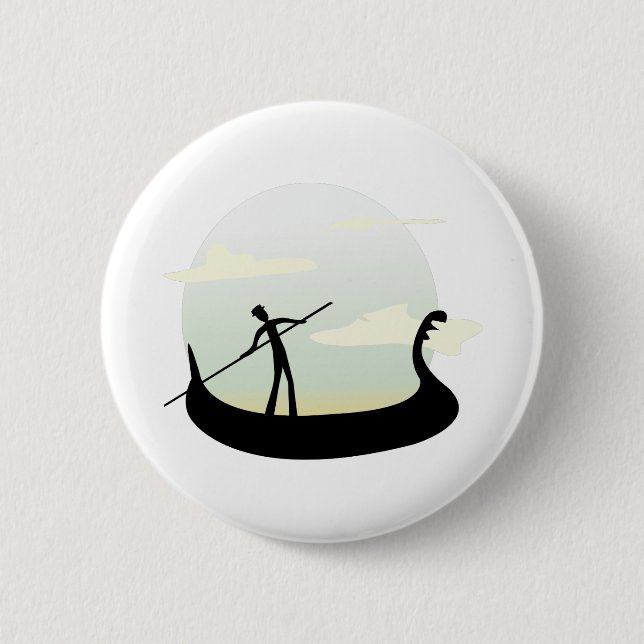 Venice Boat 6 Cm Round Badge (Front)