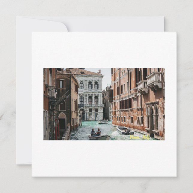 Venice Boat Canal  Invitation (Front)