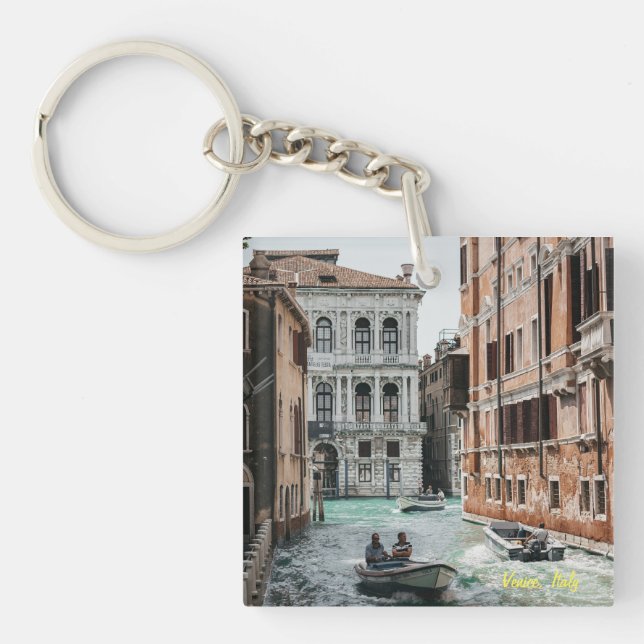 Venice Boat Canal  Key Ring (Front)