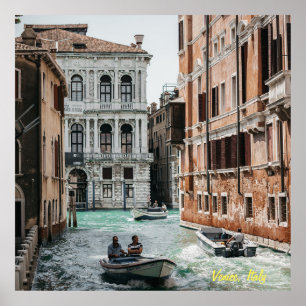Venice Boat Canal Poster