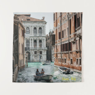 Venice Boat Canal Tapestry