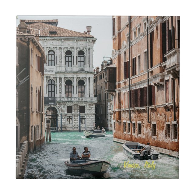 Venice Boat Canal  Tile (Front)