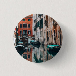 Venice Boats              3 Cm Round Badge