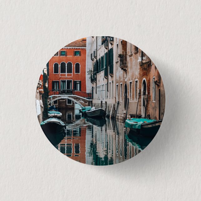 Venice Boats              3 Cm Round Badge (Front)