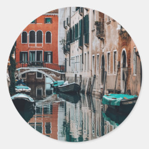 Venice Boats      Classic Round Sticker