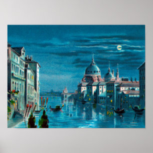 Venice by Moonlight Poster