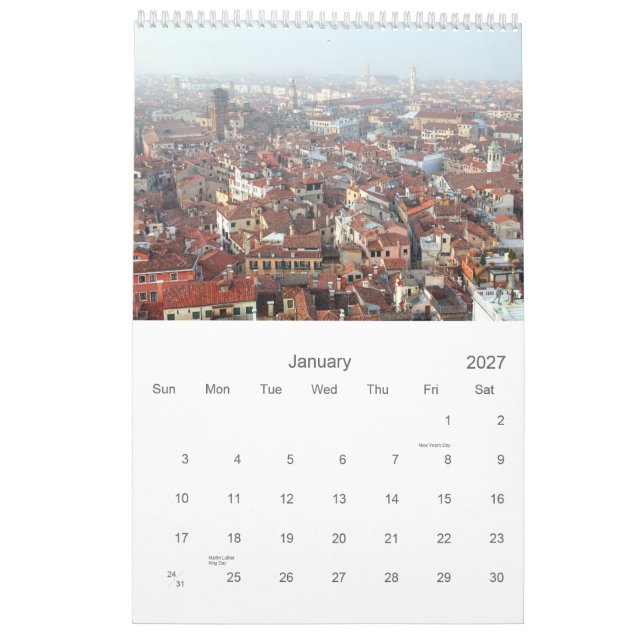 Venice calendar (Jan 2027)