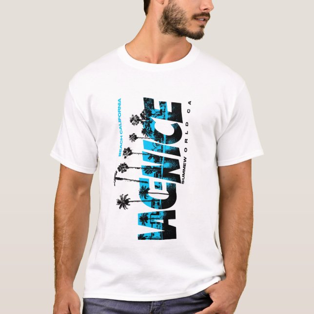 Venice California Beach T-Shirt | Retro Surf Style (Front)