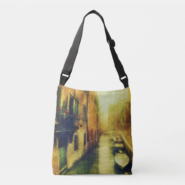 Venice Canal Balcony Painting Crossbody Bag (Front)