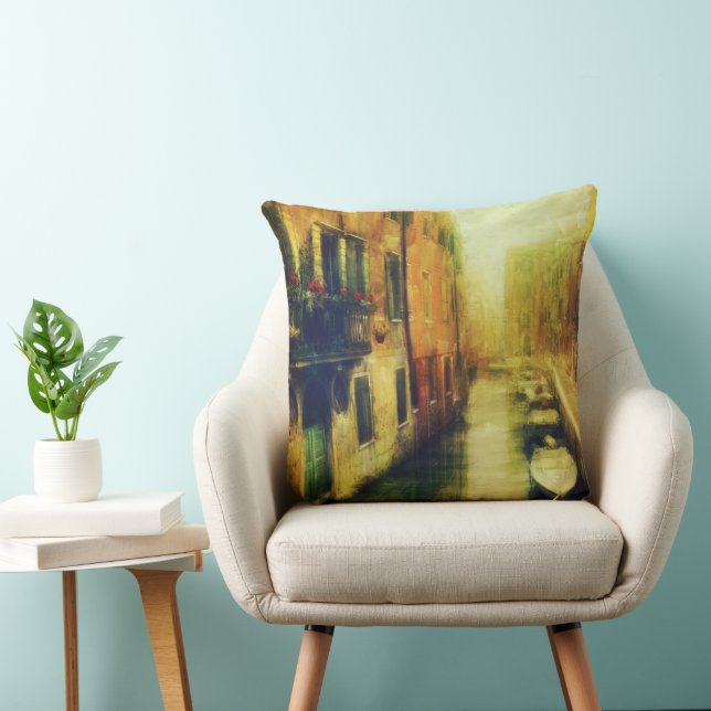 Venice Canal Balcony Painting Cushion (Chair)
