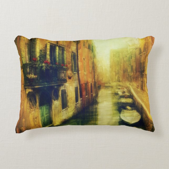 Venice Canal Balcony Painting Decorative Cushion (Front)
