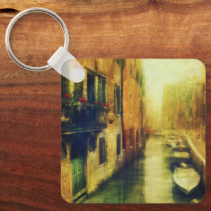 Venice Canal Balcony Painting Key Ring