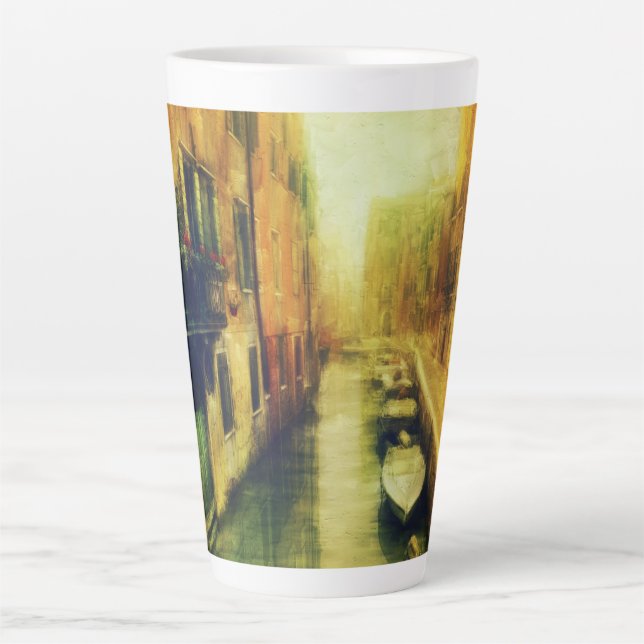 Venice Canal Balcony Painting Latte Mug (Front)