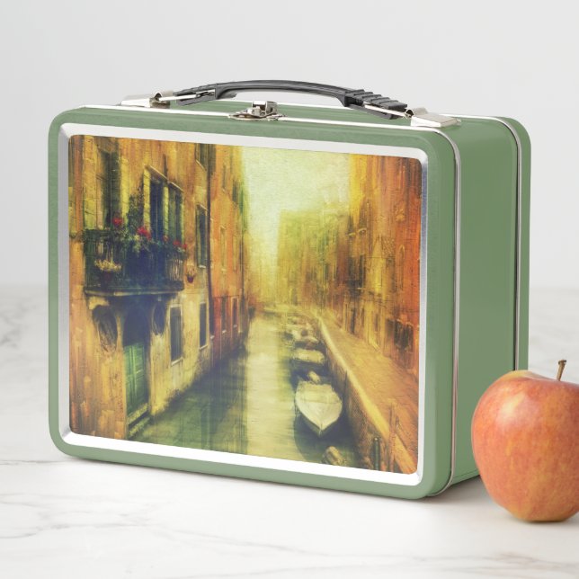 Venice Canal Balcony Painting Metal Lunch Box (In Situ)