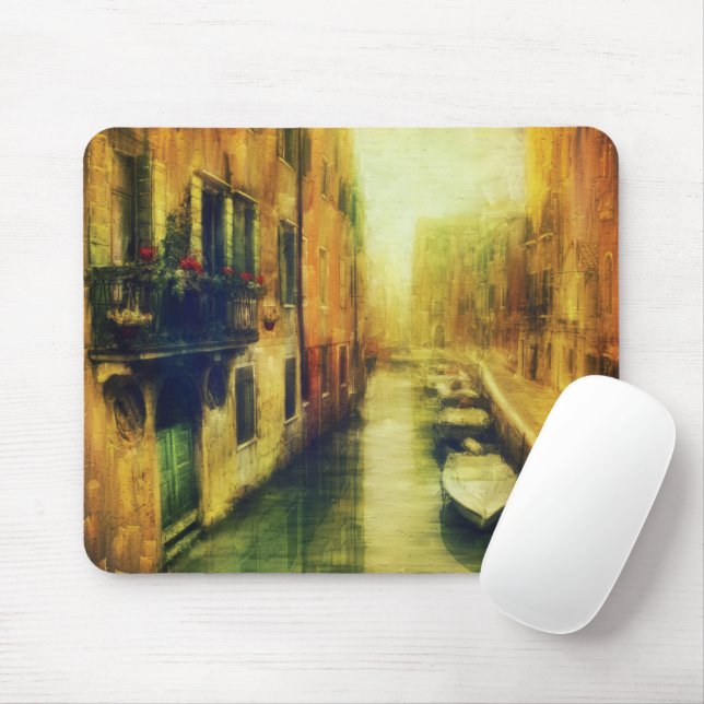 Venice Canal Balcony Painting Mouse Mat (With Mouse)