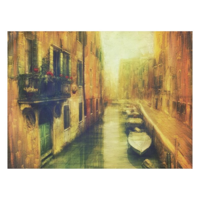 Venice Canal Balcony Painting Tablecloth (Front (Horizontal))