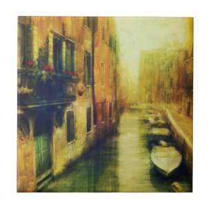 Venice Canal Balcony Painting Tile