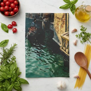 Venice Canal Gondola Italian Architecture Photo Tea Towel