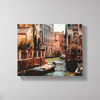Venice Canal Gondolas in Italy Photograph Canvas Print