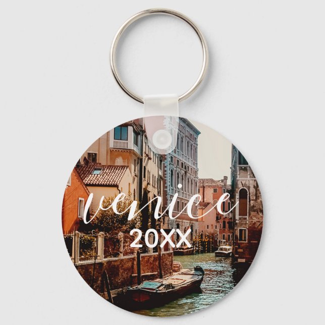 Venice Canal Gondolas in Italy Photograph   Key Ring (Front)