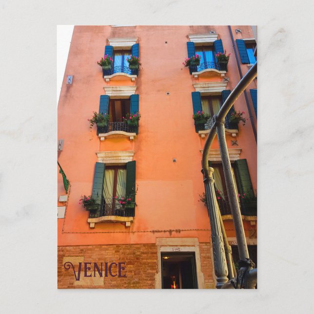 Venice Canal Living Architecture Flower Window Box Postcard (Front)