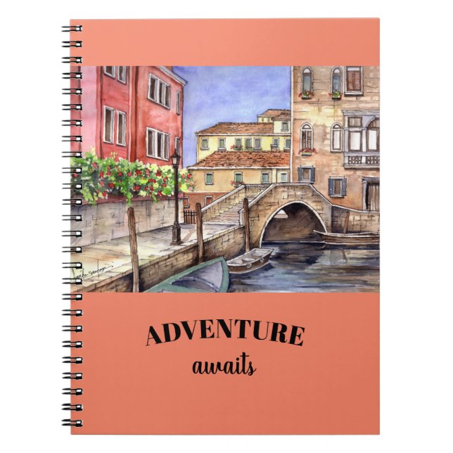 Venice Canal - Pen & Wash Watercolor Notebook (Front)